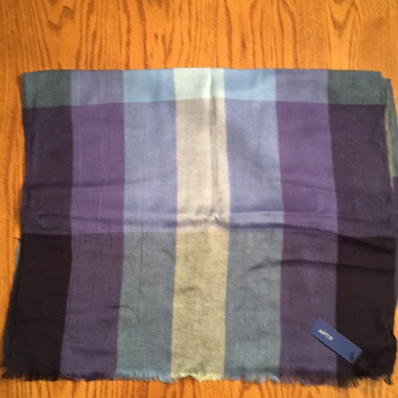 Scarf Blues/Purple Plaid - Picture 3 of 5
